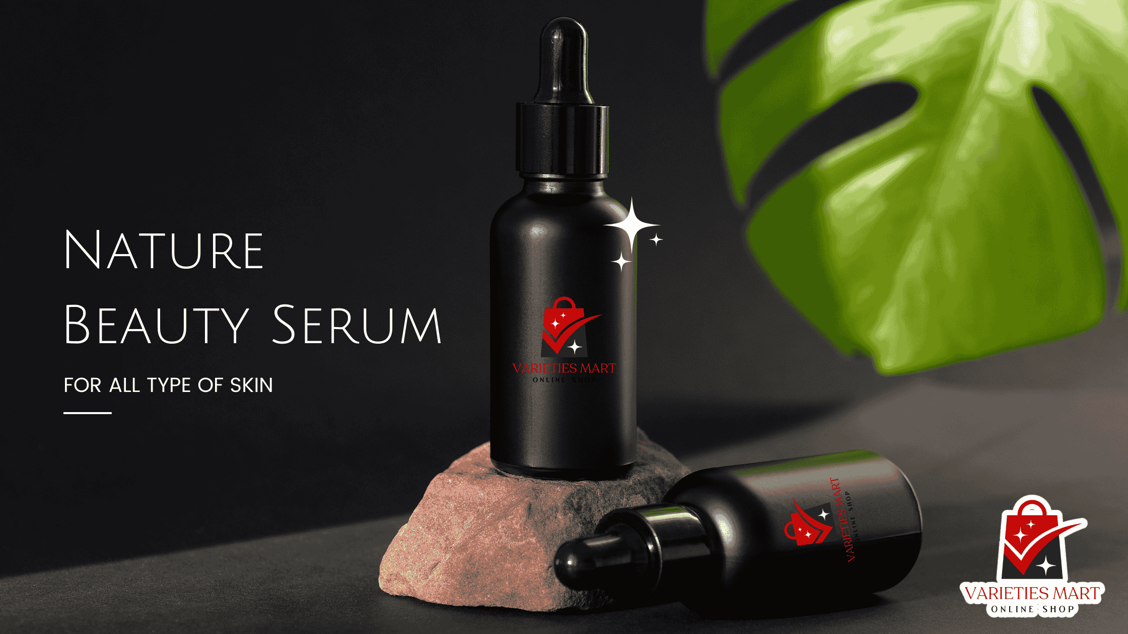 Black Elegant Nature Beauty Serum Blog Banner